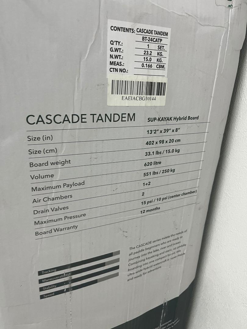 最新アクアマリーナ CASCADE スタンドアップパドルボード カヤック SUP
