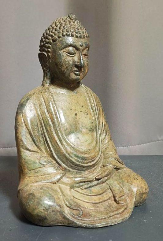 ブロンズ 仏像 18cm 釈迦如来 瞑想 阿弥陀如来　銅/坐禅/寺院/大仏/仏具