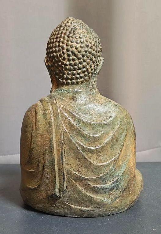 ブロンズ 仏像 18cm 釈迦如来 瞑想 阿弥陀如来　銅/坐禅/寺院/大仏/仏具