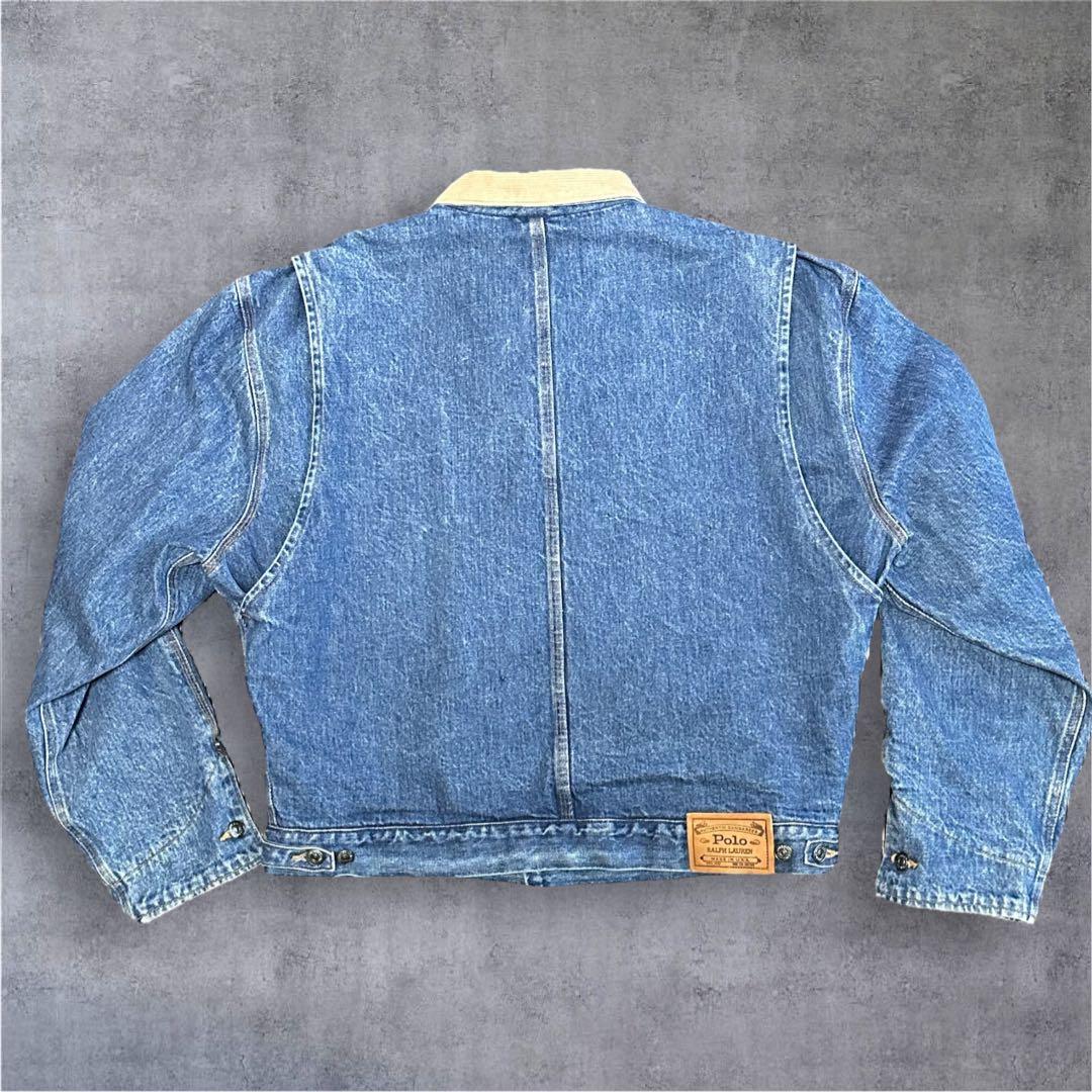 80s USA製 POLO ラルフローレン デニム トラッカー ジャケット 短丈 80s USA製 POLO ラルフローレン デニム トラッカー ジャケット 短丈