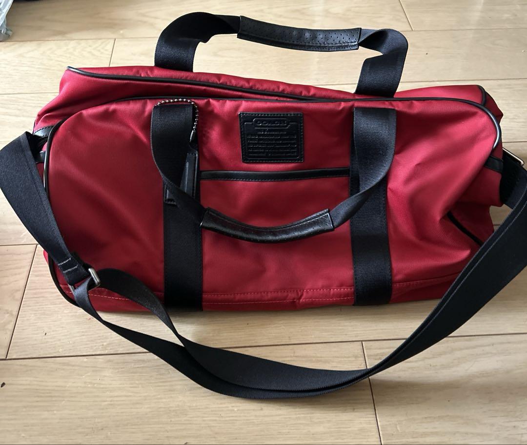 COACH レッド ボストンバッグ