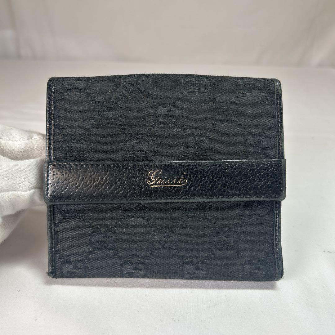 【sk/5.6/15】Gucci ブラック 二つ折り財布