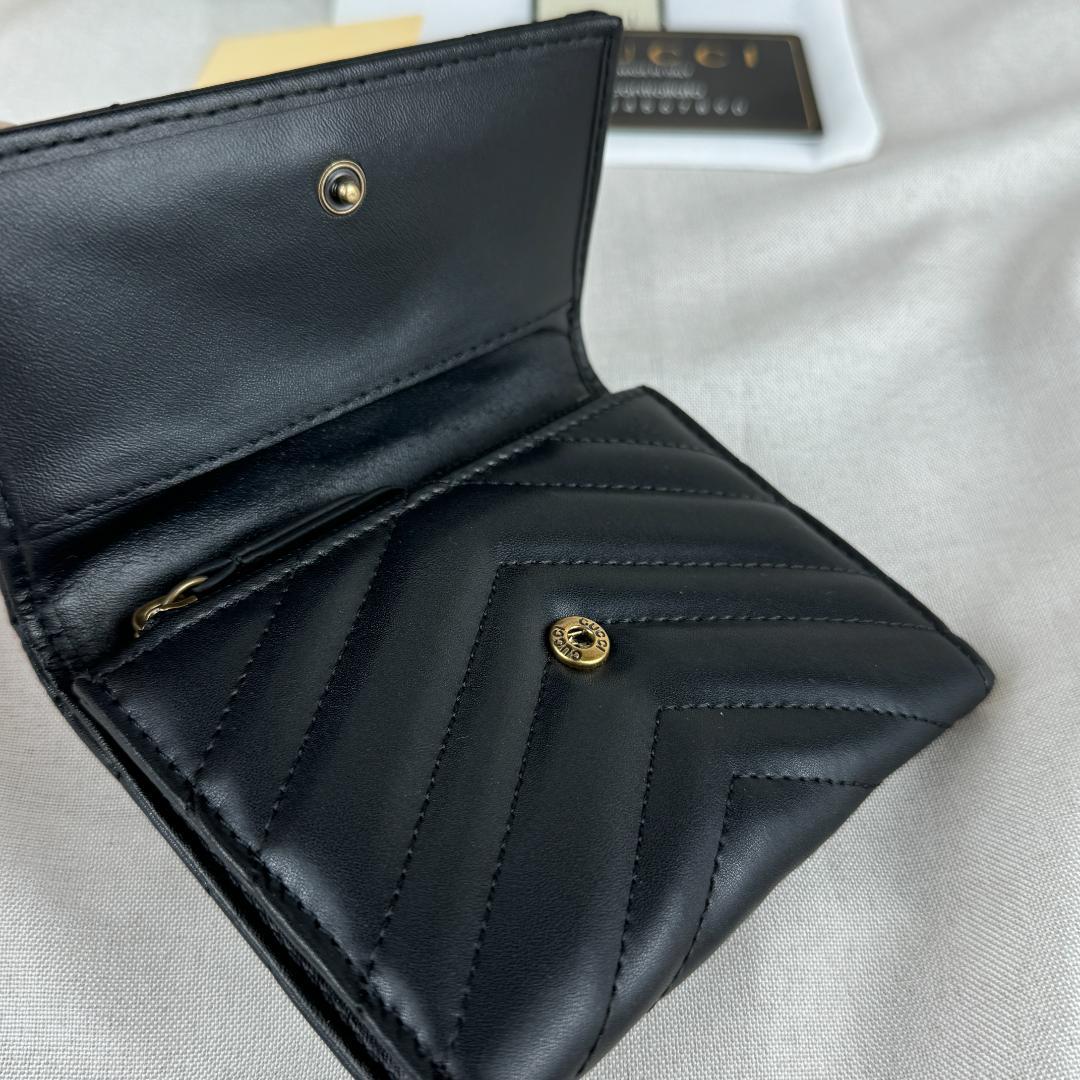 【国内発送★GUCCI】〔GGマーモント〕キルティング ウォレット 国内発送】グッチ 折財布 GGマーモント キルティング レザー