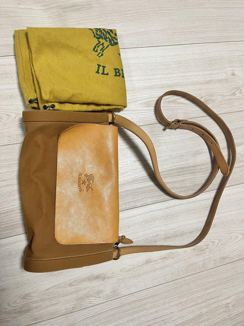 IL BISONTE レザー ショルダーバッグ ブラウン