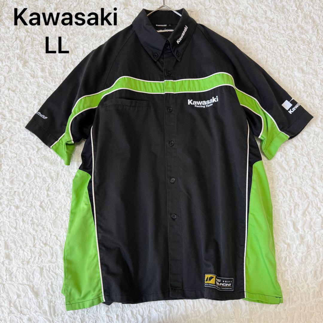 Kawasaki カワサキ 半袖シャツ レーシングシャツ ビッグサイズ 刺繍