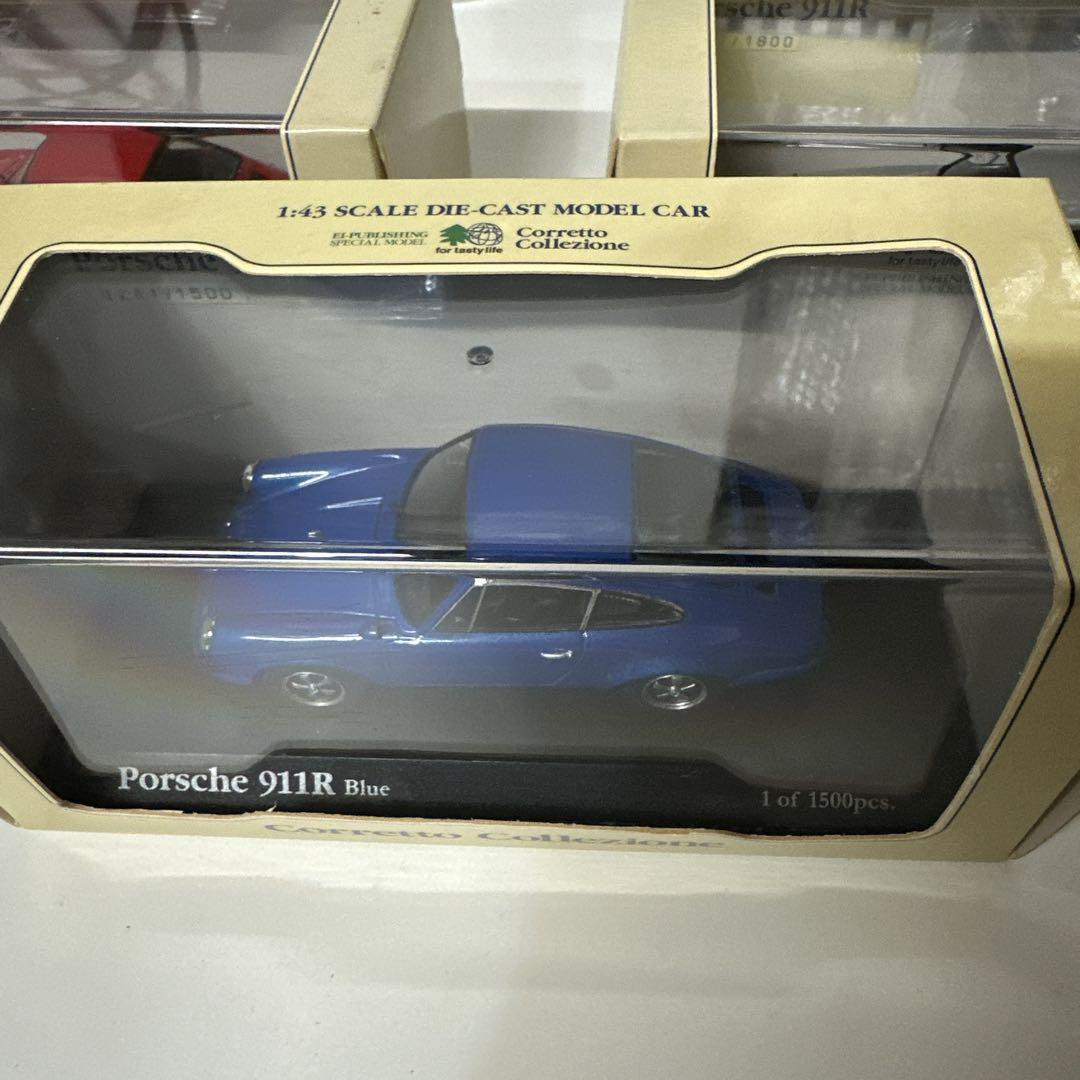 ポルシェ911R 1/43 シルバー　レッド　ブルー　枻出版モデル　3台セット