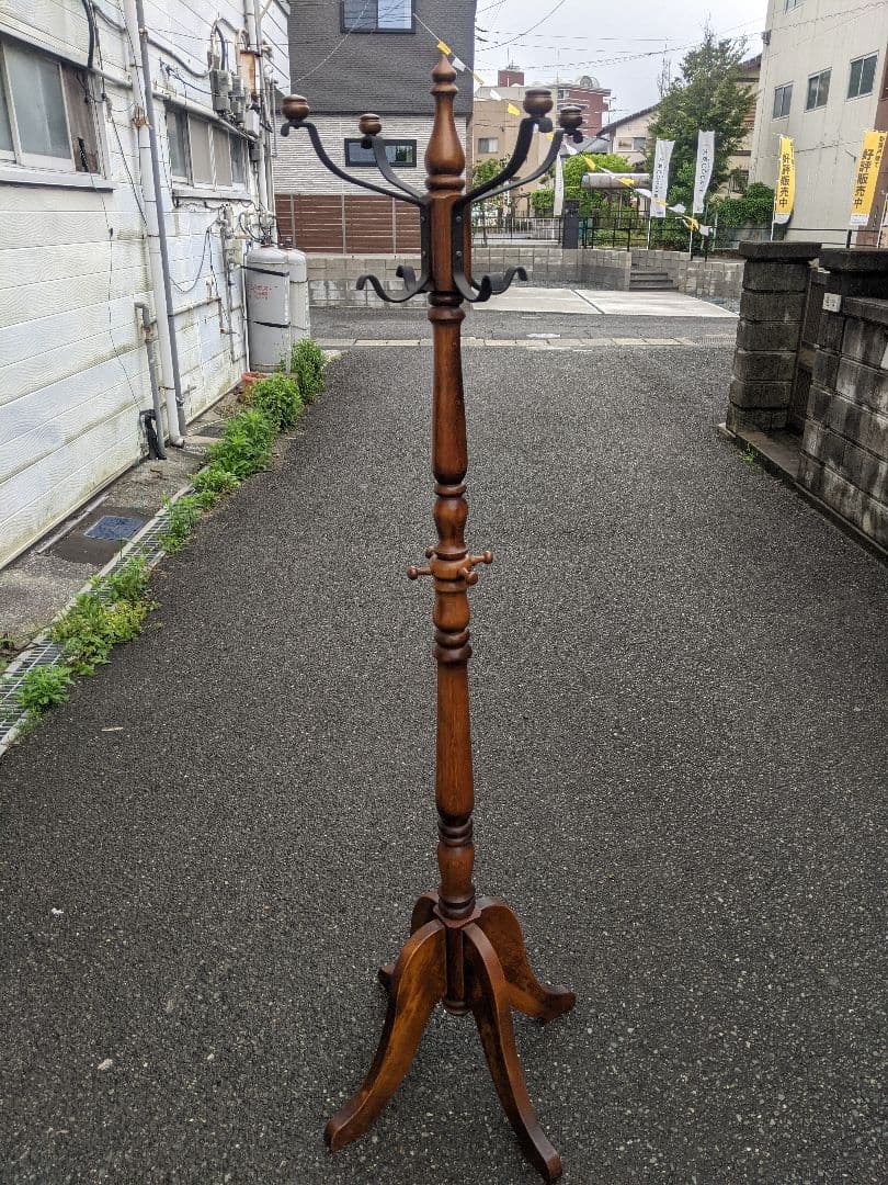 カリモク　コロニアル　コートハンガー　ポールハンガー アンティーク