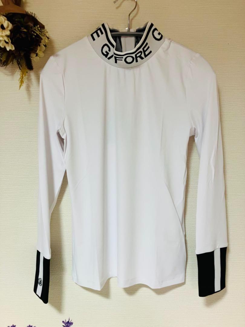 新品☞値下！ジーフォア　ゴルフ●【白／M】速乾性　ハイネック●背中リボン 新品☞最終値下！ジーフォアゴルフ【黒／L】速乾性 ハイネック