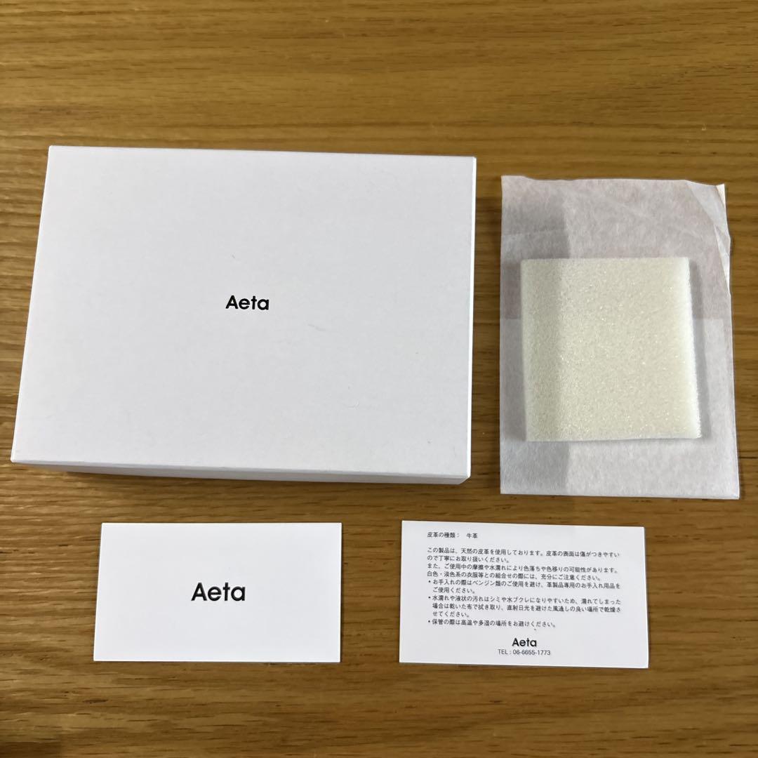 Aeta レザー三つ折り財布 ブラック コンパクト 本革 - メルカリ