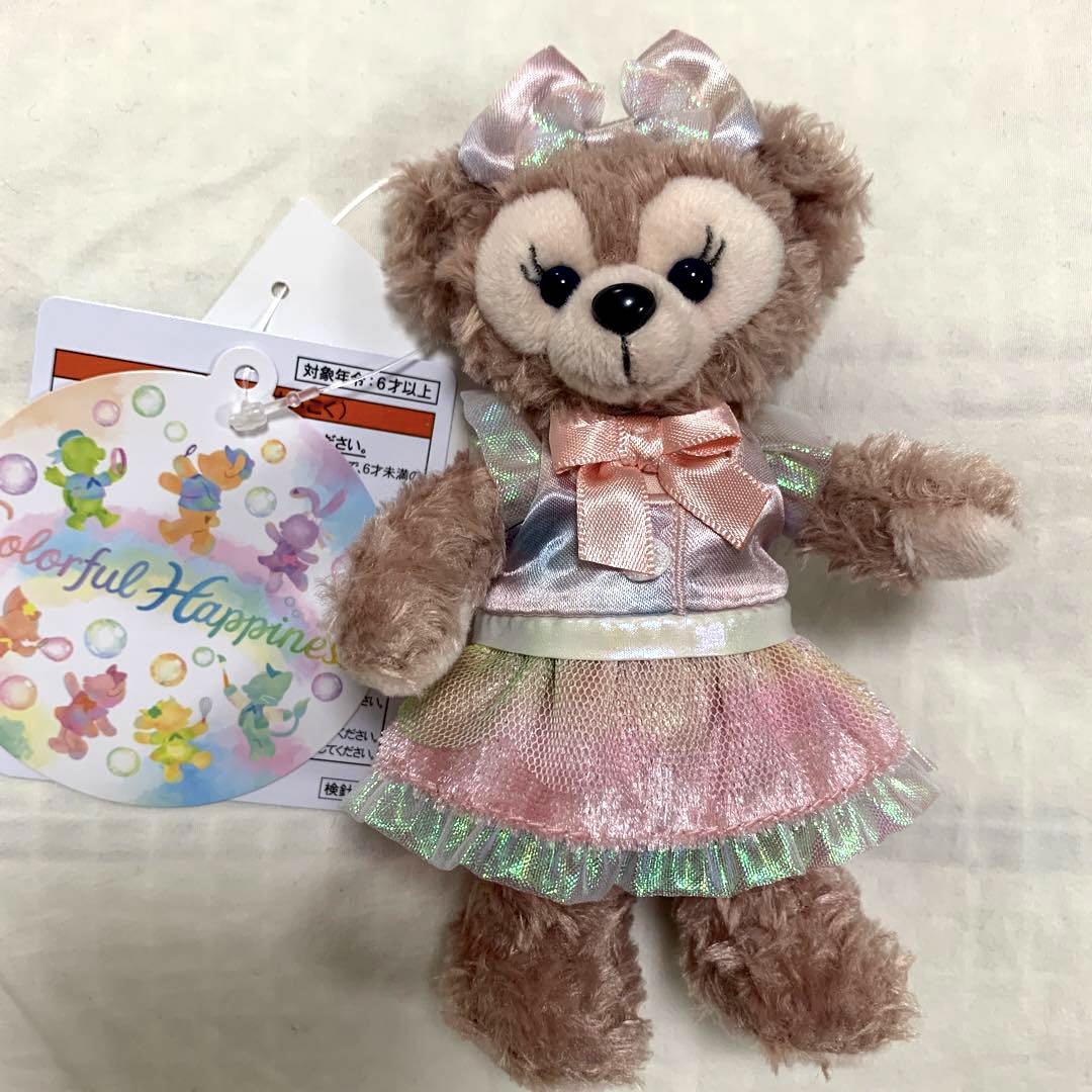 カラフルハピネス　ダッフィー　シェリーメイ　ぬいぐるみバッジ ディズニーダッフィーカラフルハピネスぬいぐるみバッジシェリーメイ