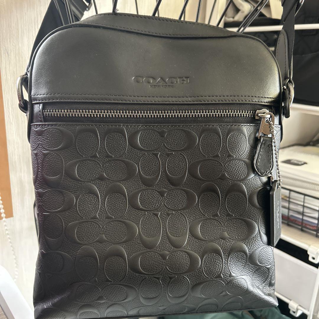 安い割引 COACH ショルダーバッグ ブラックレザー バッグ