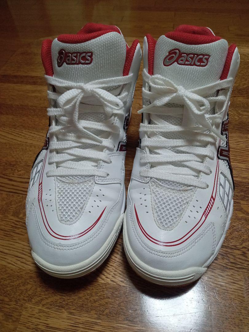 ASICS バレーボールシューズ ホワイト/レッド TVR463 25.5