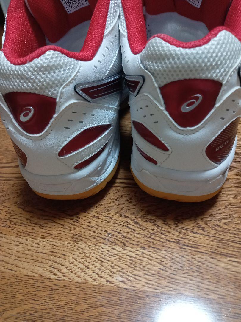 ASICS バレーボールシューズ ホワイト/レッド TVR463 25.5
