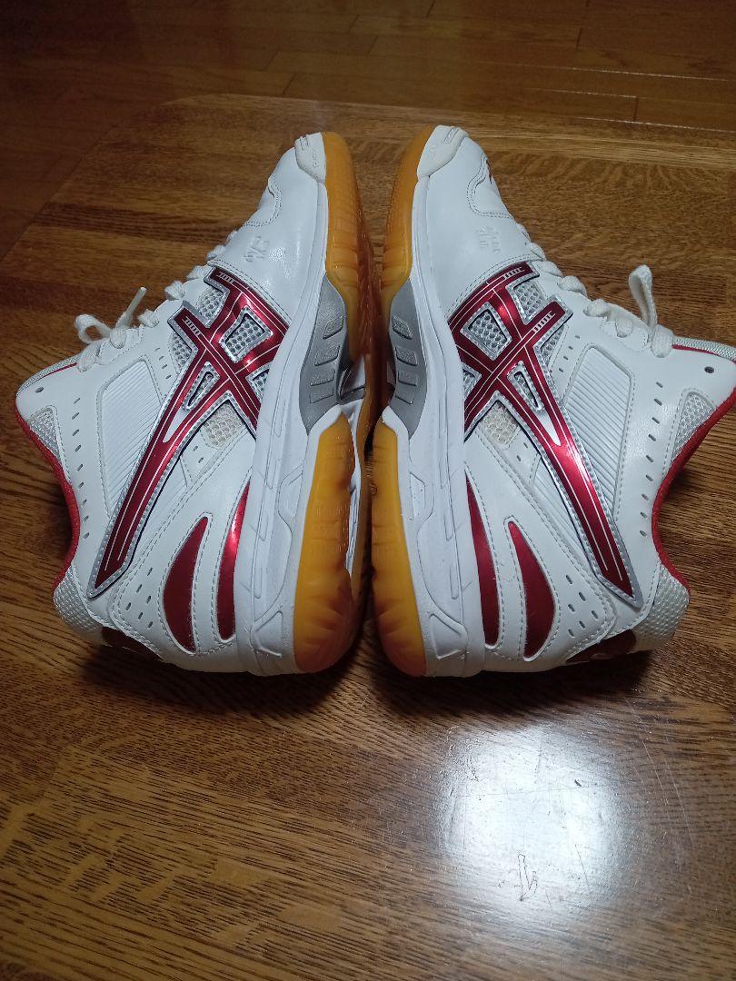 ASICS バレーボールシューズ ホワイト/レッド TVR463 25.5