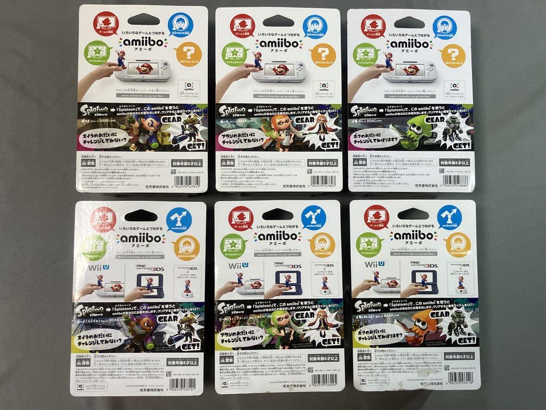未開封】amiibo スプラトゥーン 6種セット ボーイ ガール イカ