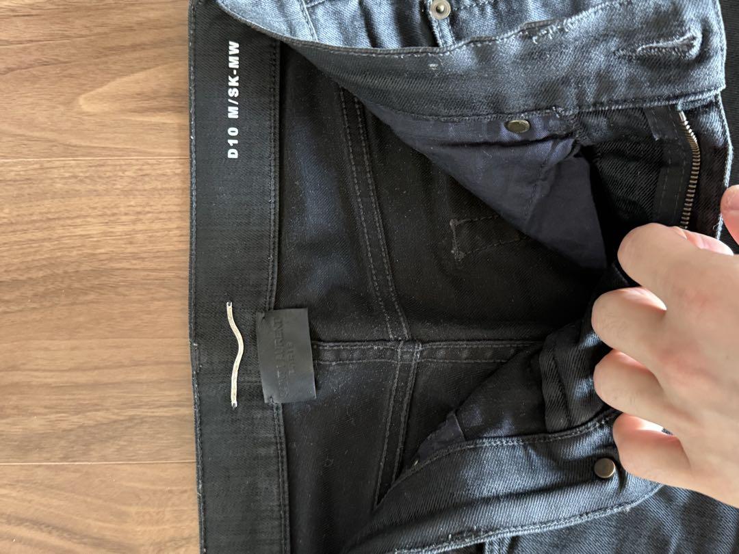 YSL D10 ミッドウエスト ブラック ストレッチジーンズ
