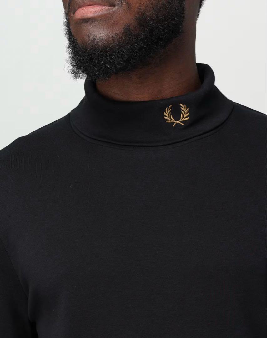 フレッドペリー 長袖 Tシャツ カットソー ハイネック 月桂樹 ロゴ スムース