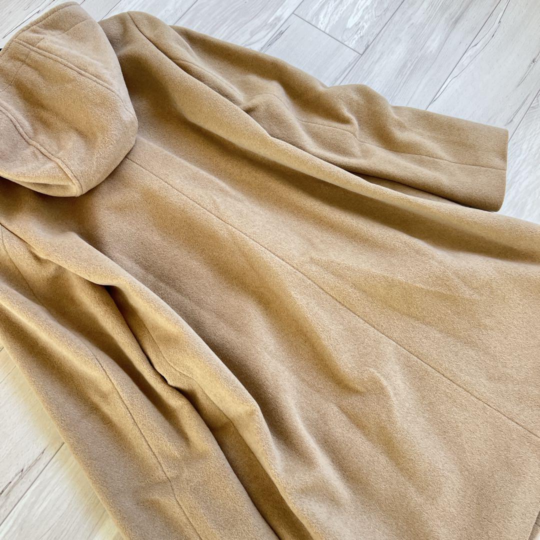 【美品】スキャパ　キャメル　ロングダッフルコート　アンゴラ　ウール　フード