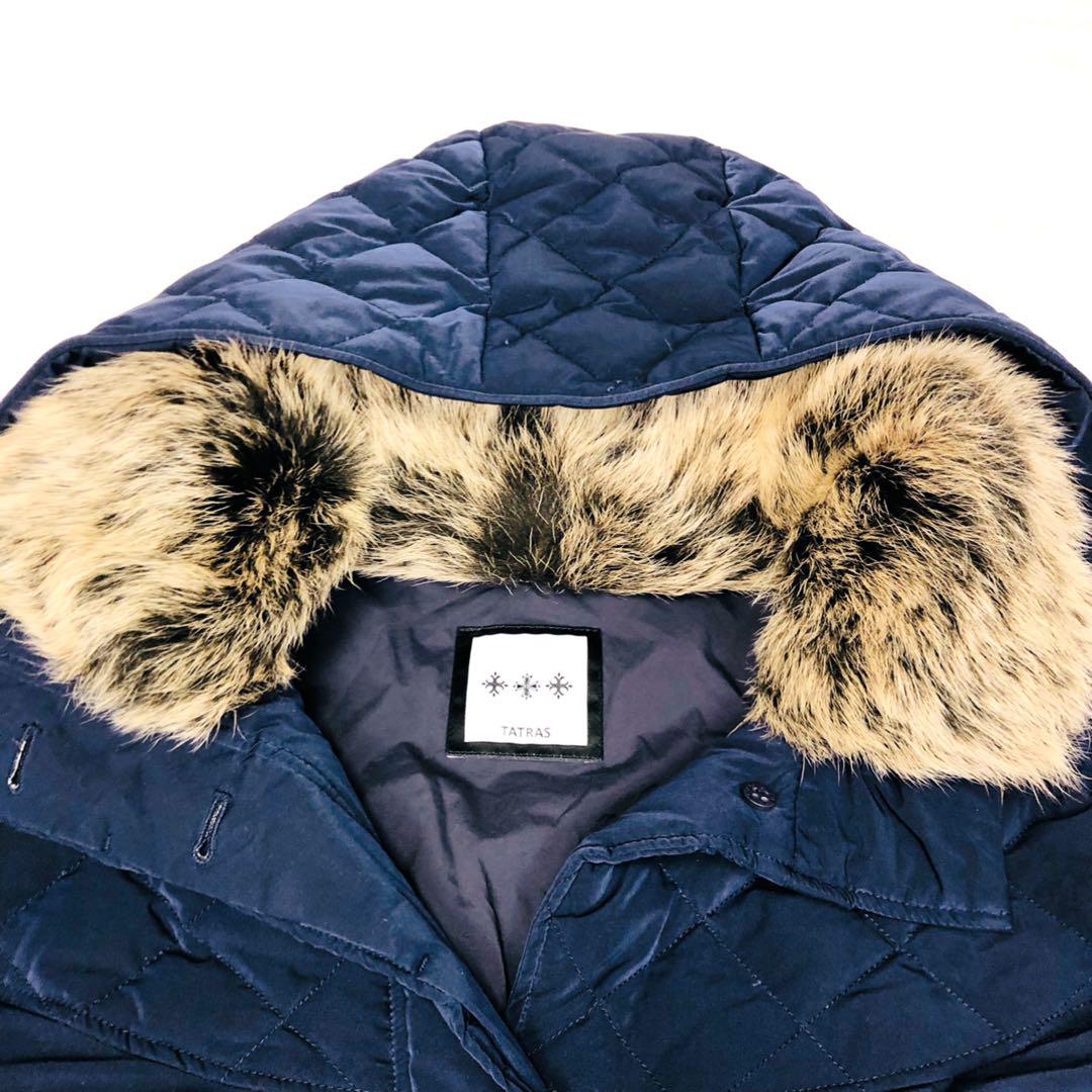 【美品】TATRAS タトラス ダウンポンチョ ファー羊革