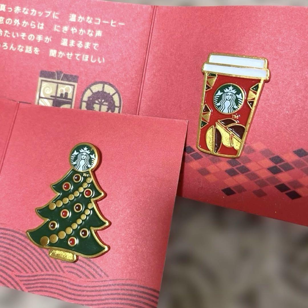スターバックス 2000年 クリスマスピンバッジ 3点 未使用品】Starbucksスタバ クリスマス ピンバッジ 2個セット