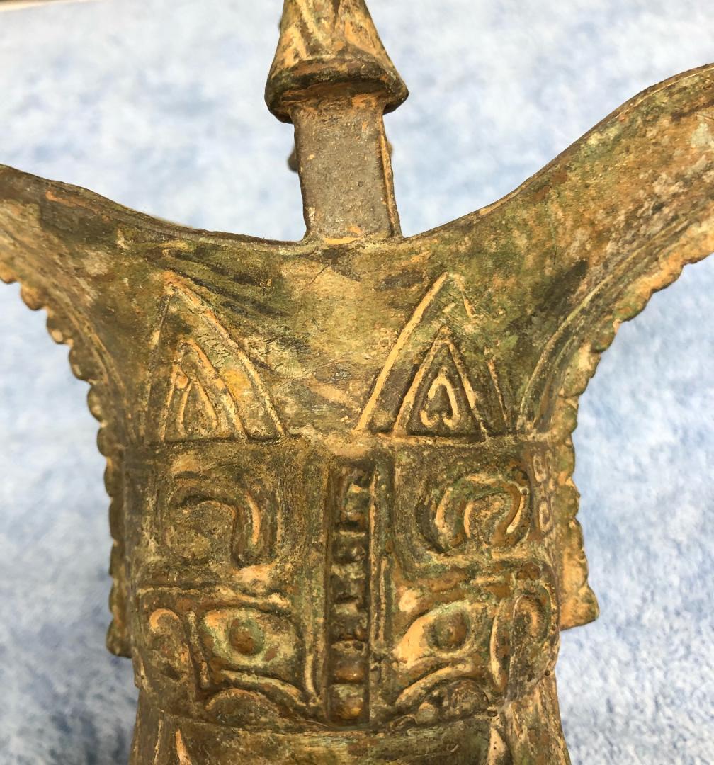 随心堂】青铜器 酒樽 金工細工彫刻 古銅 時代物 金属工芸 銅製