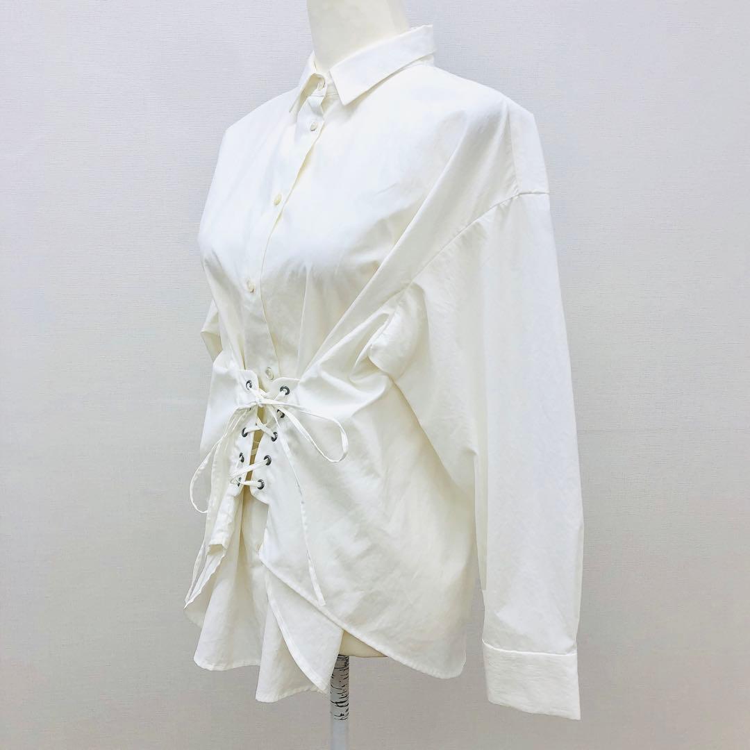 Loungedressコルセットシャツ サイズF オフホワイト レギュラーカラー Loungedressコルセットシャツ サイズF オフホワイト レギュラーカラー