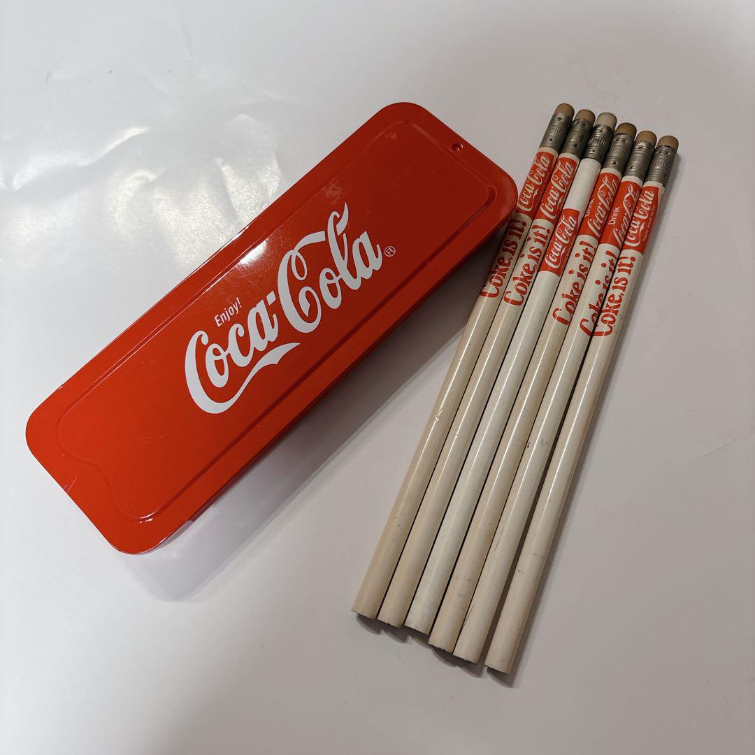返品交換不可】 昭和レトロコカ・コーラ消しゴム付き鉛筆6ダース