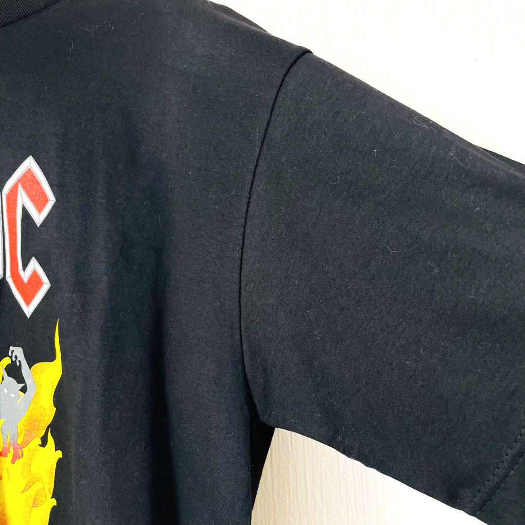 ꧁極美品꧂80s AC/DC Hanes エーシーディーシー　ヘインズ　L黒