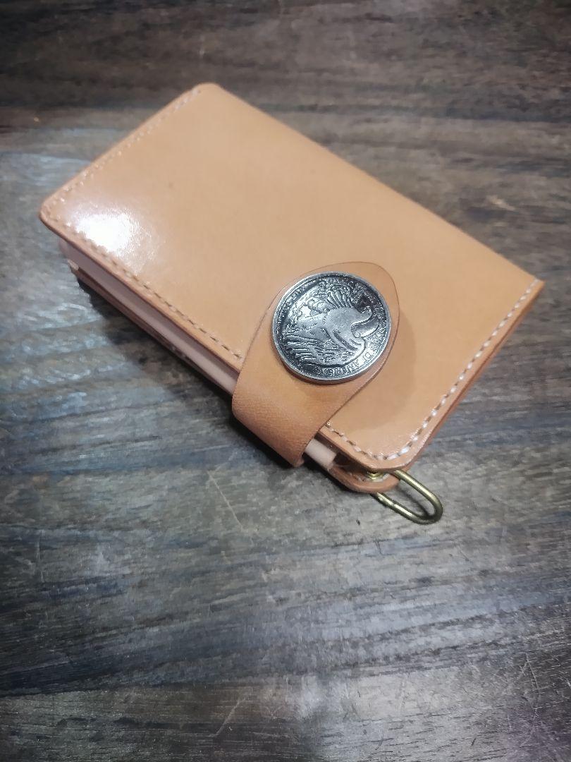 12cmレザーチェーン付■Middle Leather Wallet