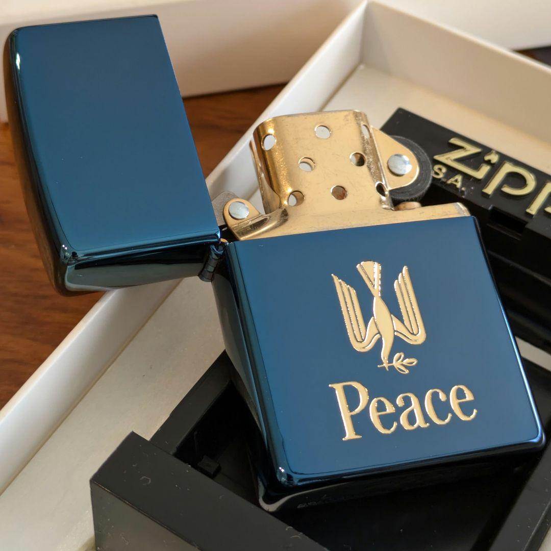 【新品】 ピース Peace ブルーチタン Zippo ミレニア厶モデル 【新品】 ピース Peace ブルーチタン Zippo ミレニア厶モデル