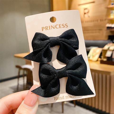 ブラック2個セット ヘアピンヘアクリップ 可愛いリボンペア 大人用 子供 キッズ 堅実な究極の