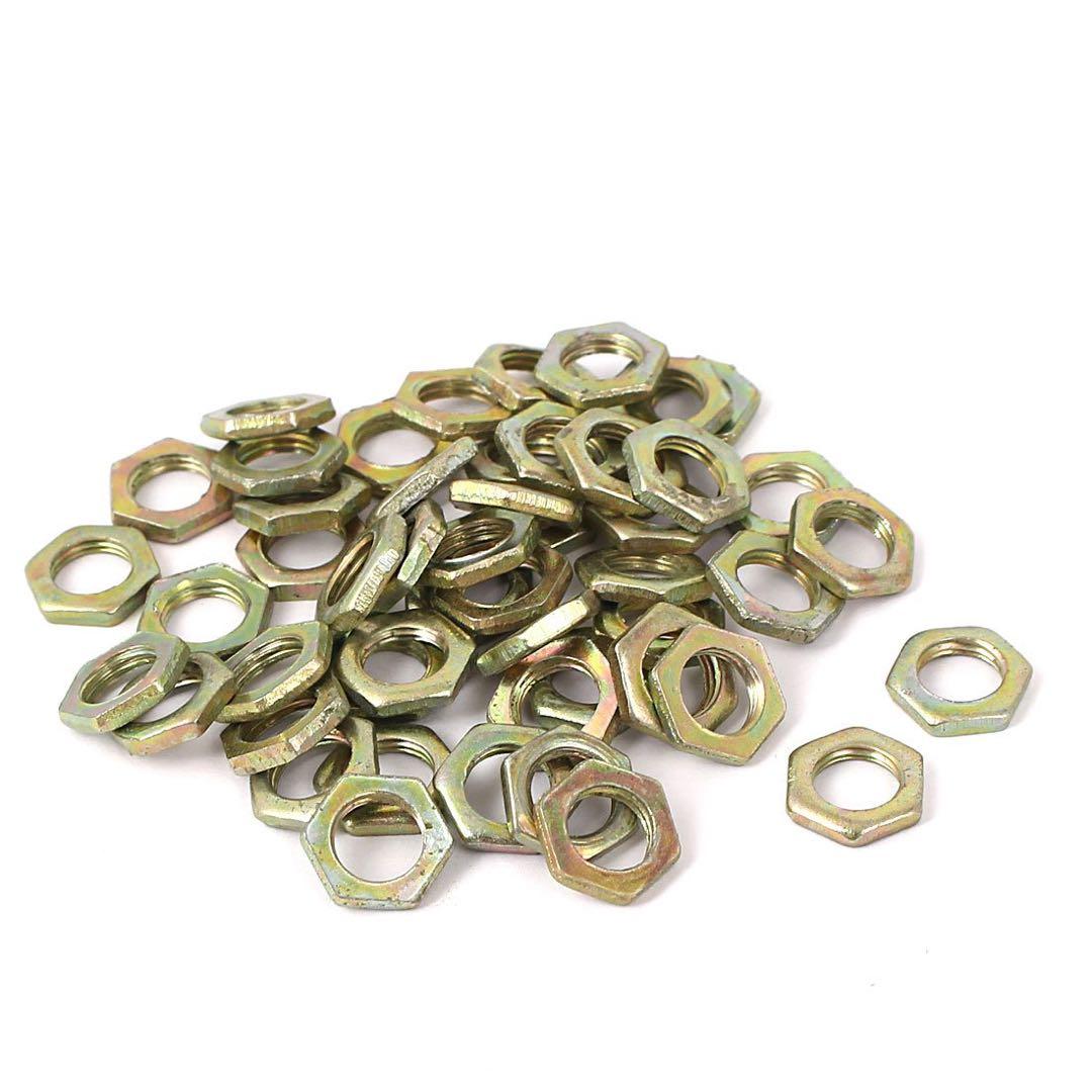 六角ナット M7×0.75×2mm メスネジ ブロンズトーン 50個入