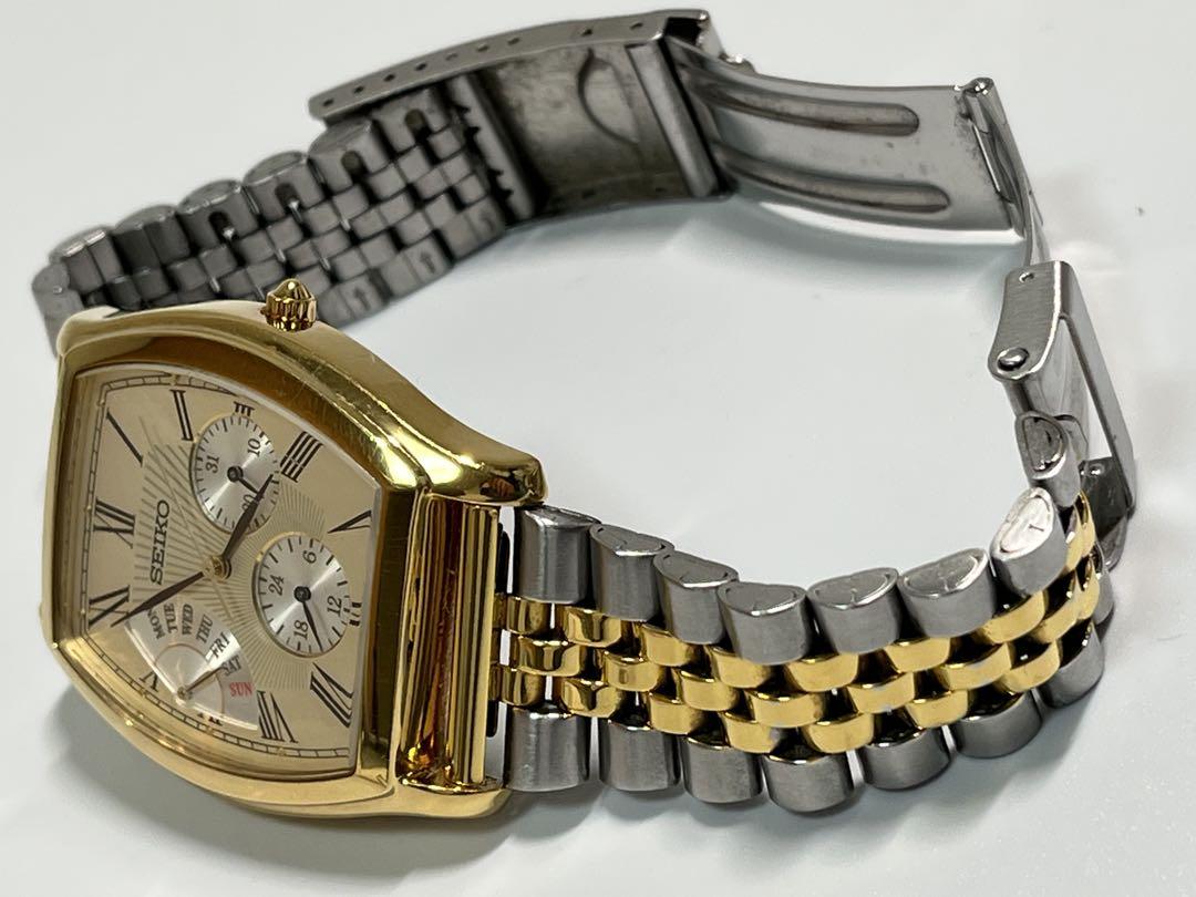 SEIKO セイコー 5Y66-0AF0 クォーツ デイデイト メンズ 腕時計