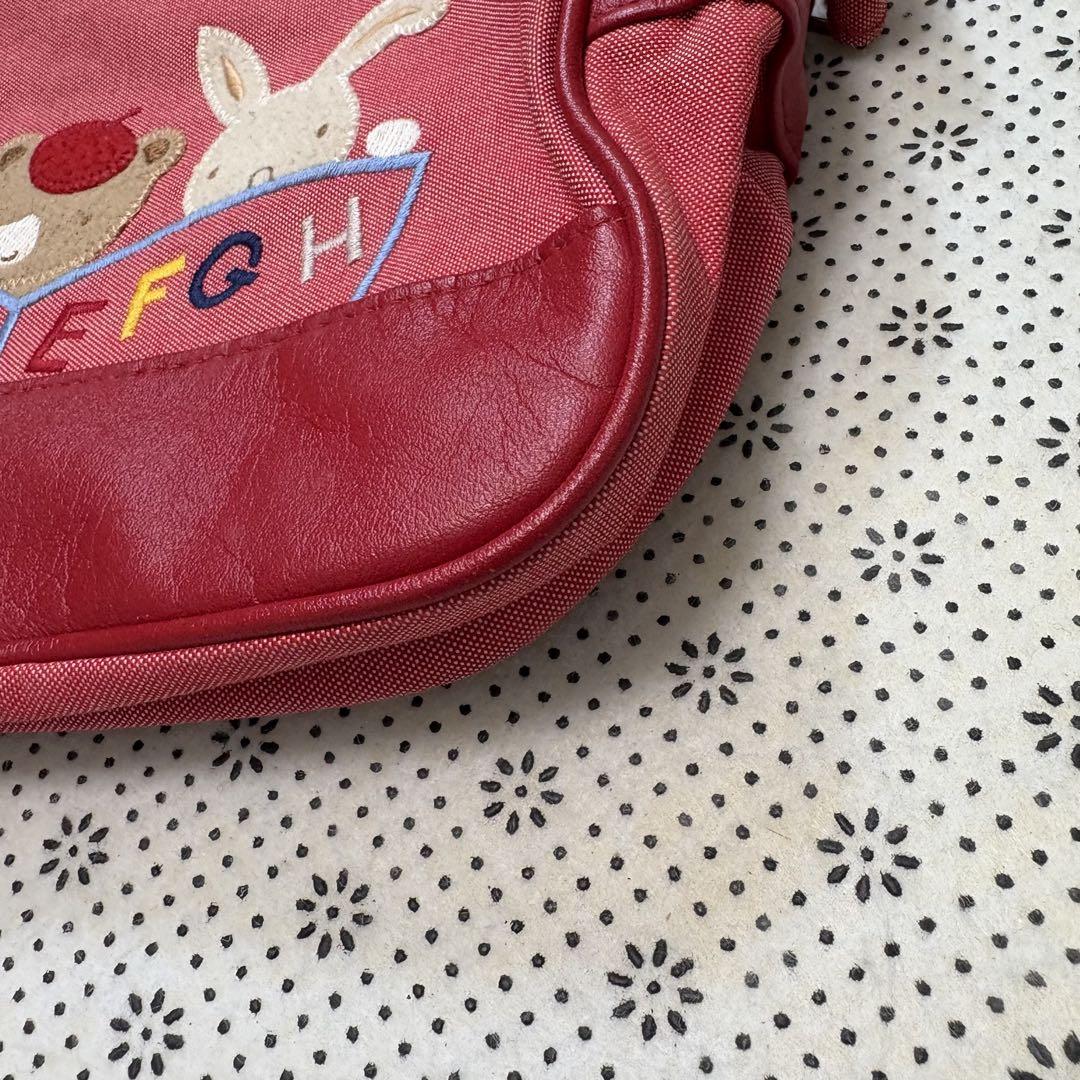 ファミリア 幼稚園　ショルダーバッグ　刺繍　デニム　美品　今季 ☆ファミリア アルファベット 刺繍 デニム 通園 ショルダー