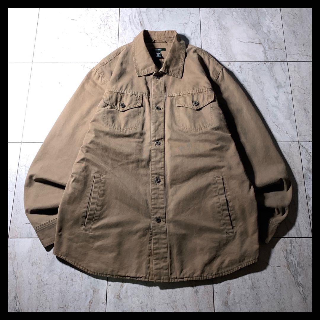 90s〜 J.CREW ダック生地 トラッカージャケット カバーオール 茶色L・J.Crew