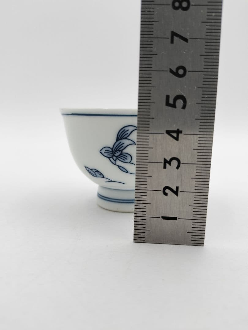 b94 煎茶茶碗 染付 青ラン絵 5客 畑萬 有田 茶道具 b94 煎茶茶碗 染付 青ラン絵 5客 畑萬 有田 茶道具