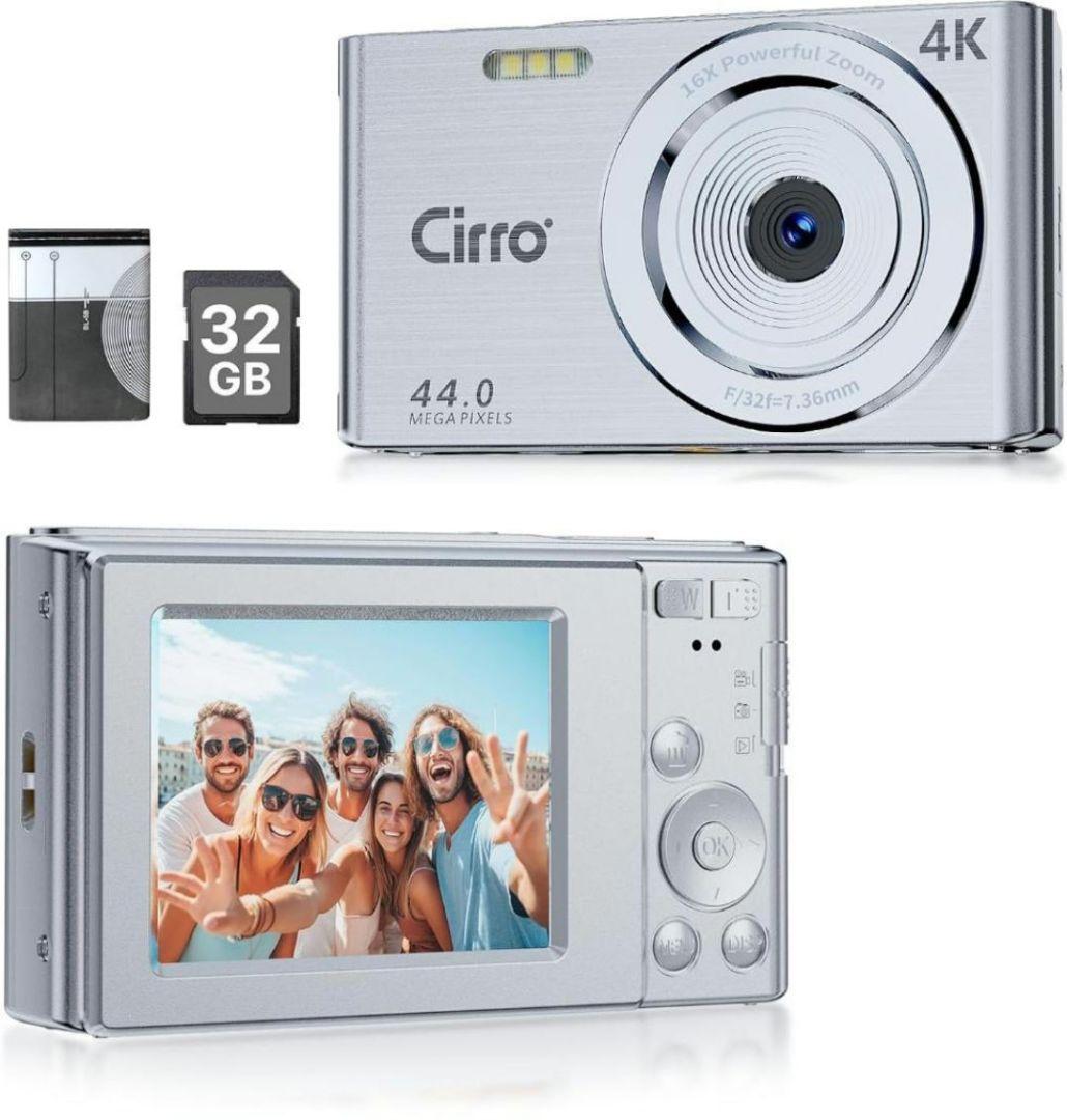 【新品】4 Kデジタルカメラ 44MP UHDビデオカメラ 32GB 16倍