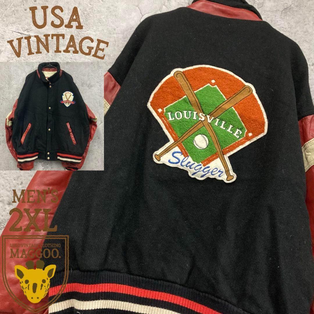 ☆USA製古着☆vintage【本革レザー/ウール ベースボール スタジャン】