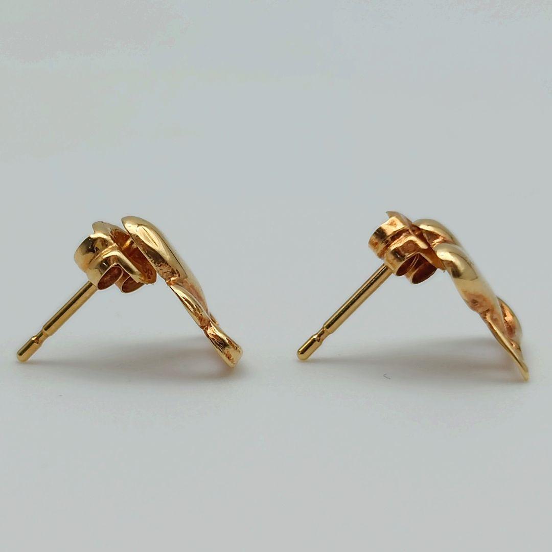 K18 750 オープンハート ピアス 両耳 レディース アクセサリ