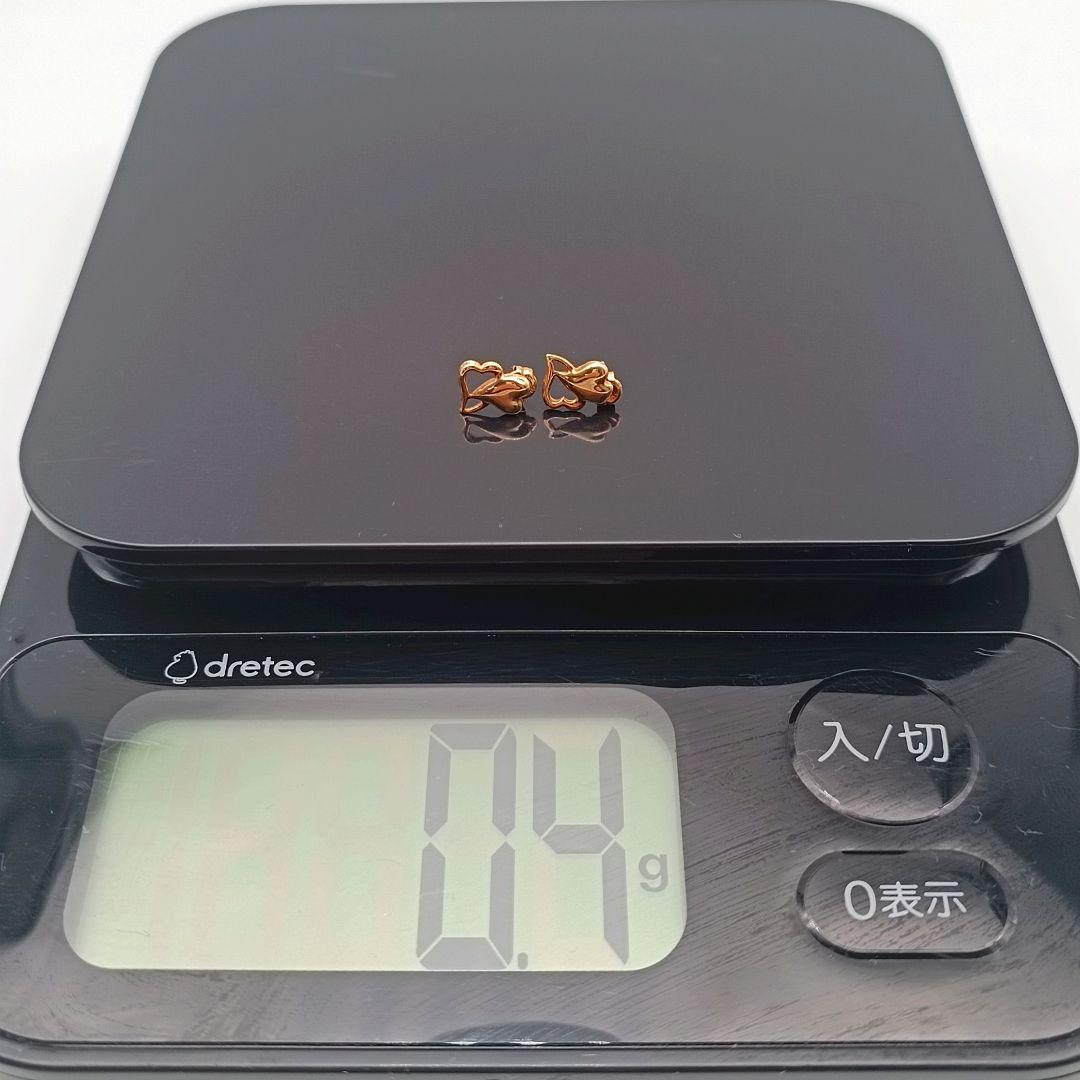 K18 750 オープンハート ピアス 両耳 レディース アクセサリ