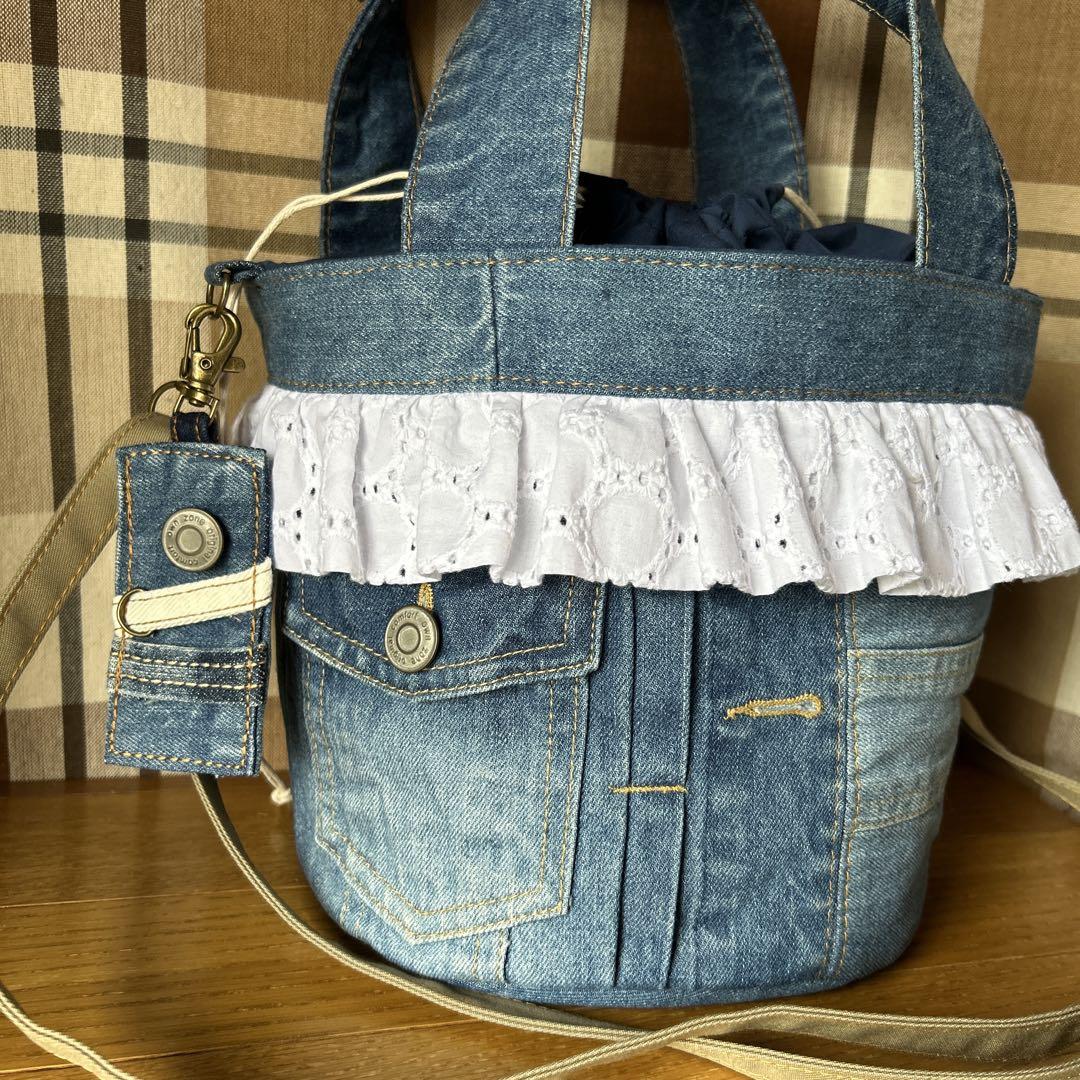 専用です☆ハンドメイドバックデニムリメイクパッチワーク丸底