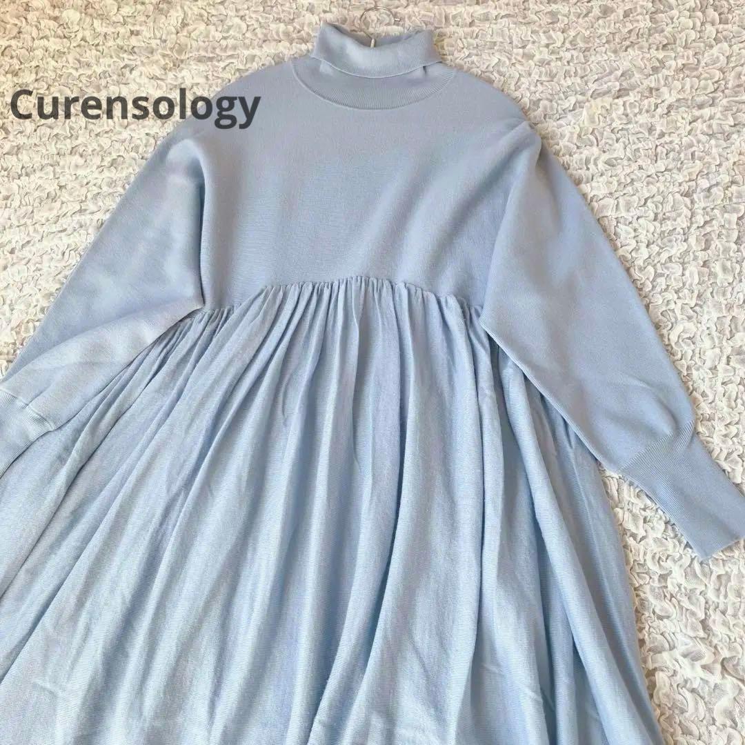 コメント げ Curensology ウールハイネックギャザーワンピースFREE SIZE・Curensology