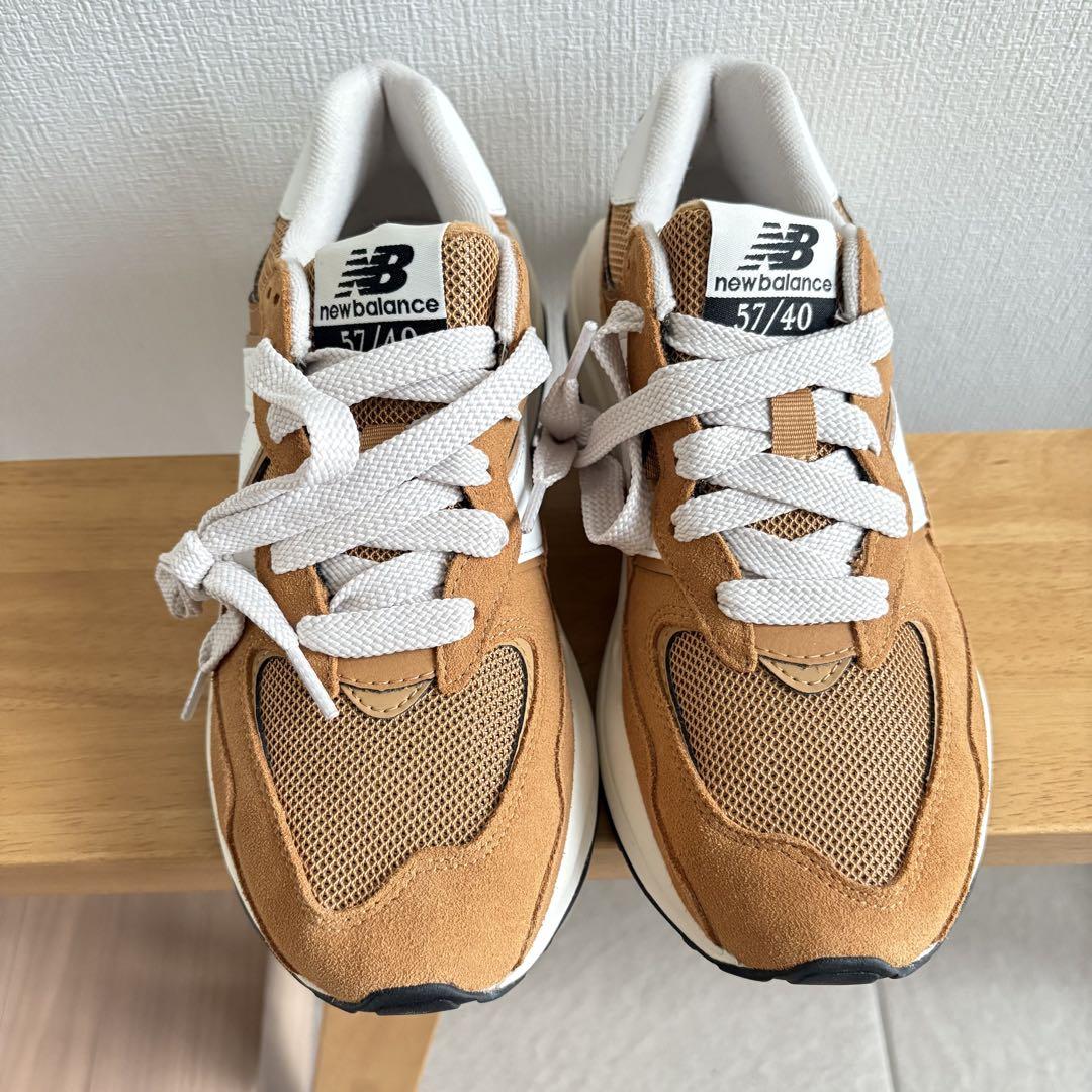 y6●New Balance 57/40 ブラウン スニーカー