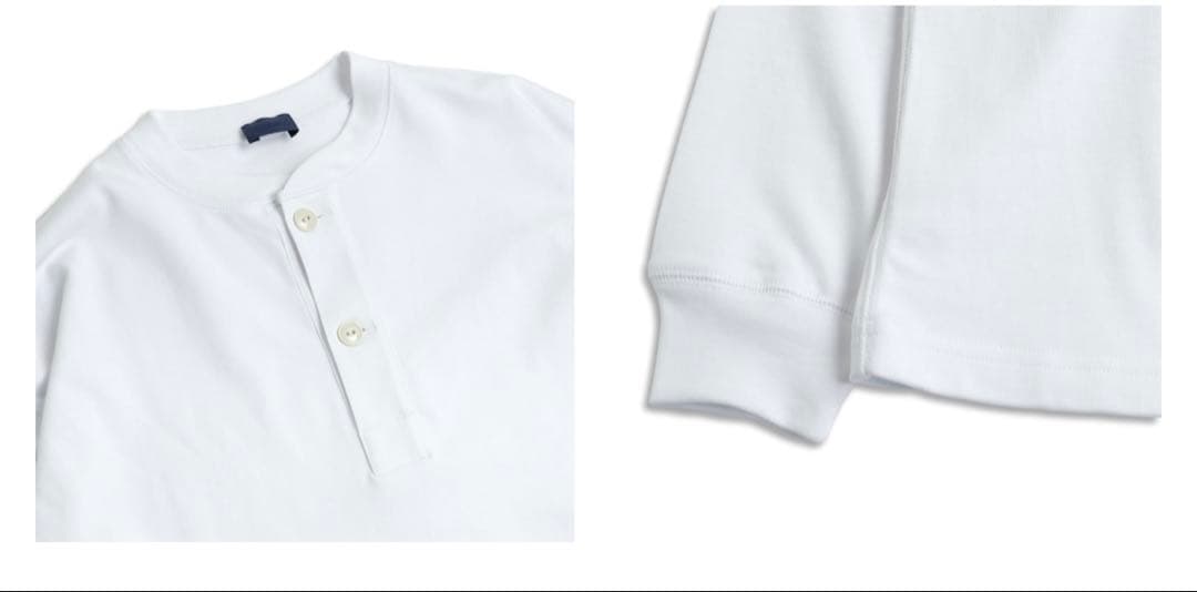 新品未使用 handvaerk NAVY L/S henley白 サイズM 新品未使用 handvaerk NAVY L/S henley白 サイズM