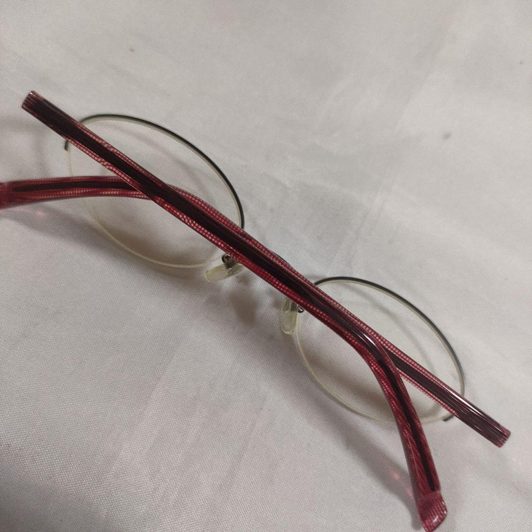 296 美品　フォーナインズ　メガネ S-525T　レッド　メガネ　度あり
