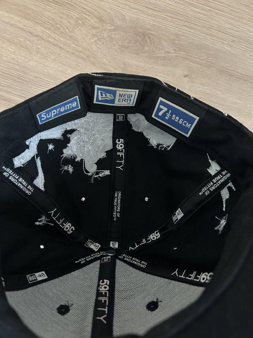 Supreme newera ベースボールキャップ 黒 7 1/2