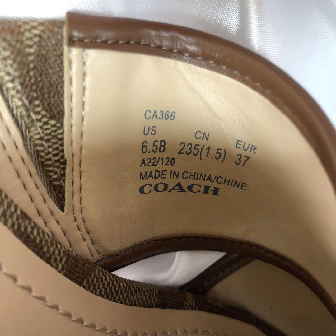 【美品】COACH コーチ クロスストラップ シグネチャーサンダル エスパ