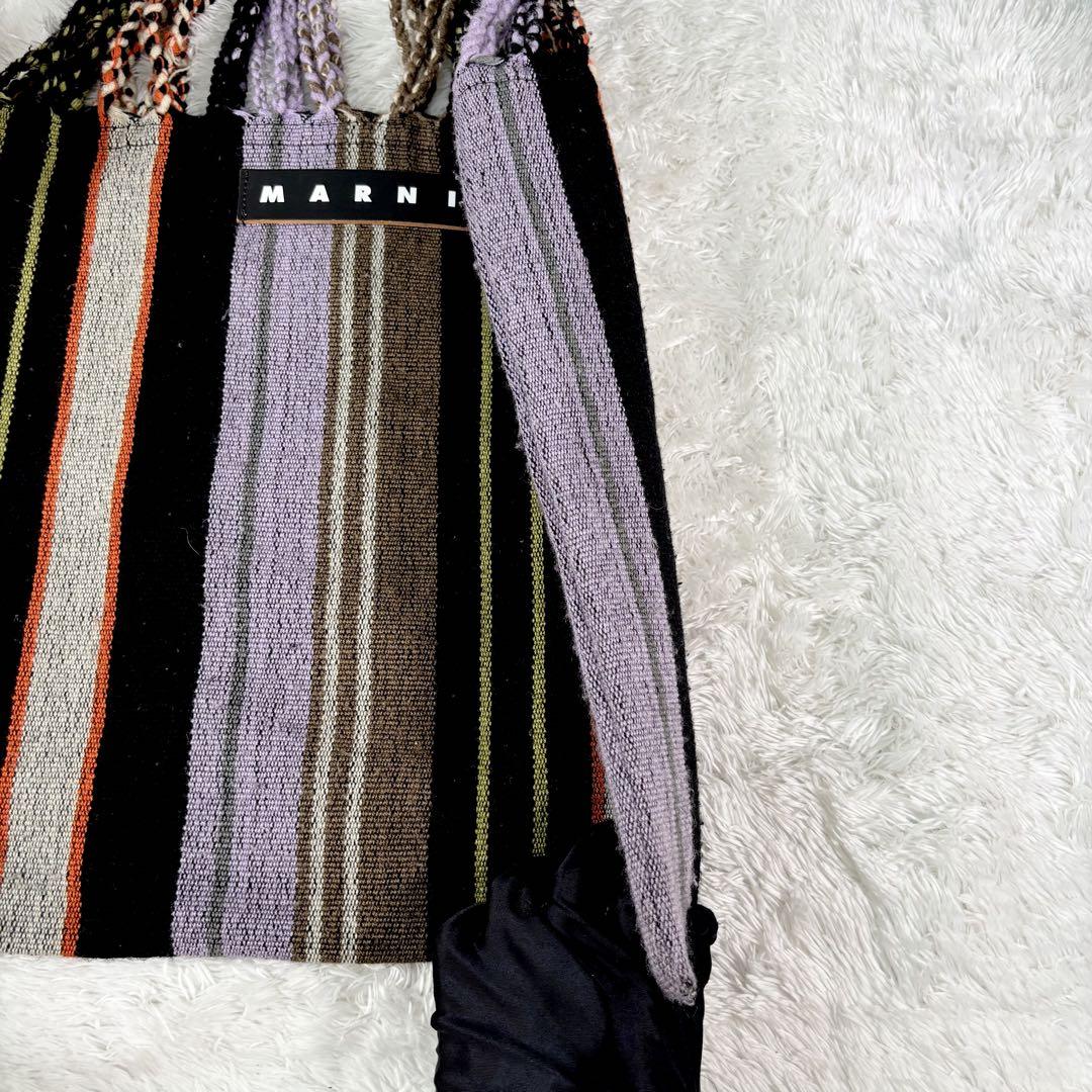 マルニ トート マーケット ストライプ MARNI ハンモック 黒 紫 マルニ トート マーケット ストライプ MARNI ハンモック 黒 紫