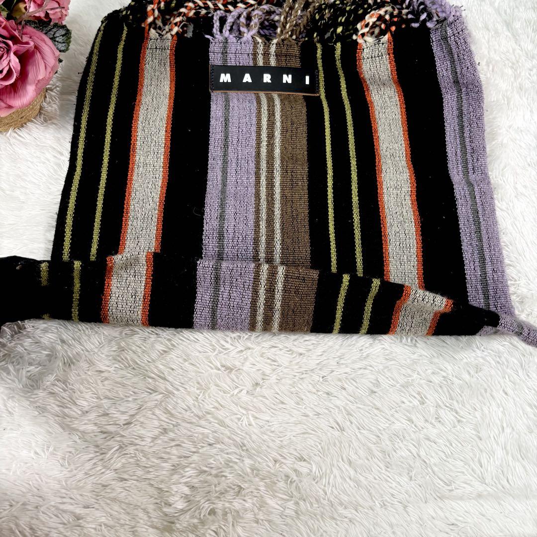 マルニ トート マーケット ストライプ MARNI ハンモック 黒 紫 マルニ トート マーケット ストライプ MARNI ハンモック 黒 紫