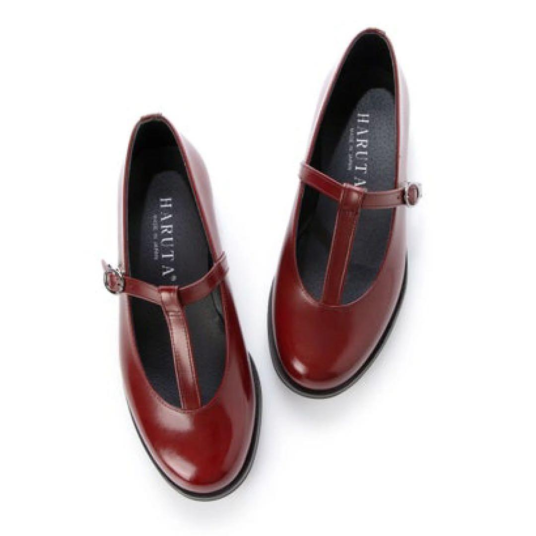 ハルタ　HARUTA Tストラップシューズ　レッド　絶版品　25cm